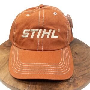 STIHL Chainsaws Baseball Hat Cap Orange Embroidered Logo Adjustable